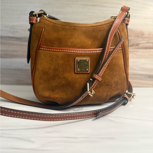 Dooney & Bourke Brown Suede Crossbody Bag - Picture 1 of 11